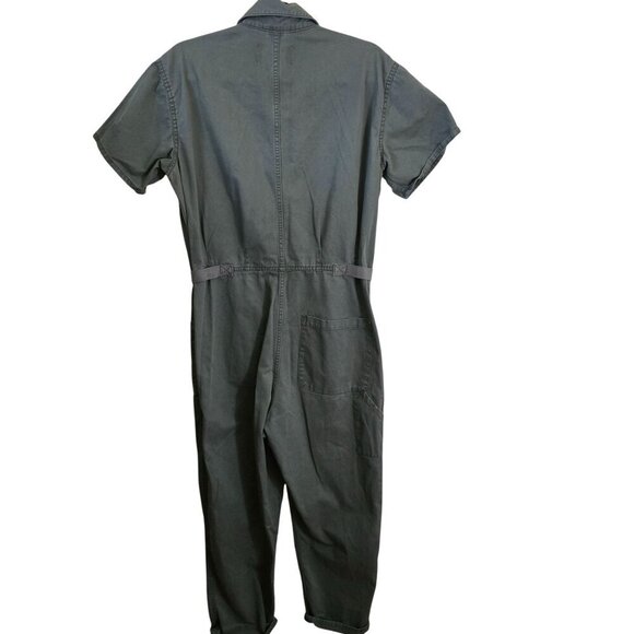 Pistola NWOT Grover Jumpsuit Colonel Green Cotton Snap Button Closure Size M - Picture 3 of 12